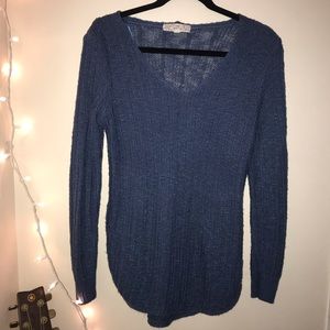 Blue Criss Cross Detail Sweater